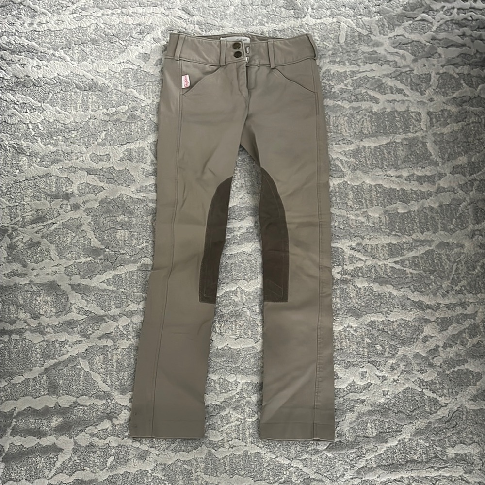 Kids Tan/Gray Riding Pants
